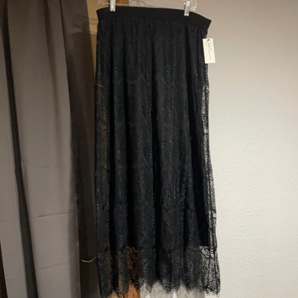 Black skirt with lace overlay